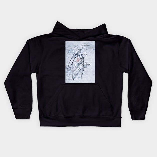 Virgin Mary Immaculate Heart illustration Kids Hoodie by bernardojbp